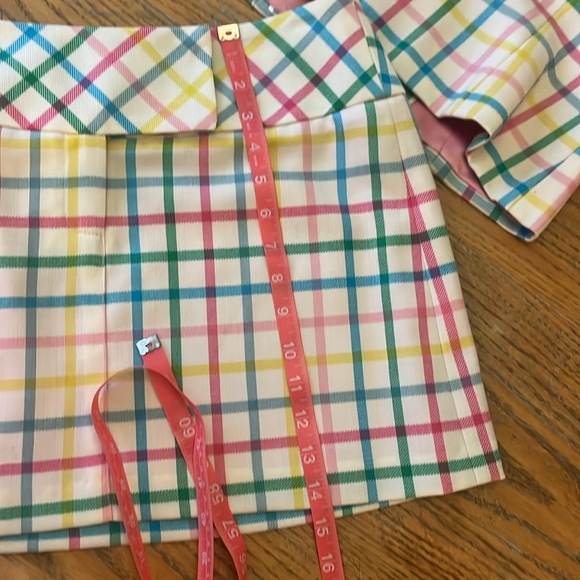 🌈💕🌷ADORABLE! Milly of New York rainbow plaid wool skirt set/suit sz4 - Picture 14 of 15